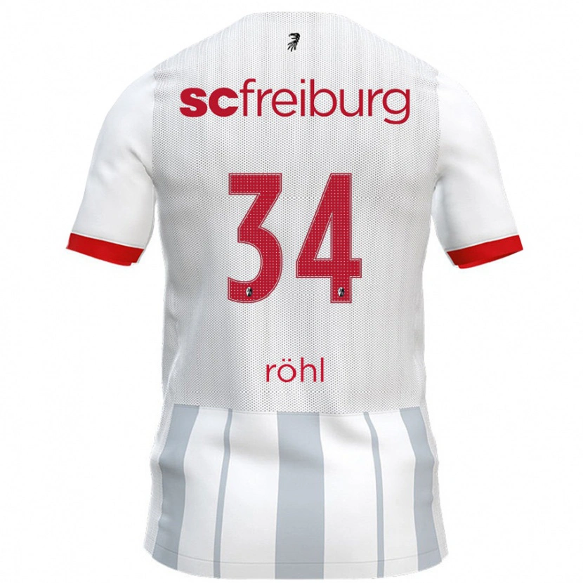 Danxen Kinderen Merlin Röhl #34 Wit Grijs Uitshirt Uittenue 2024/25 T-Shirt