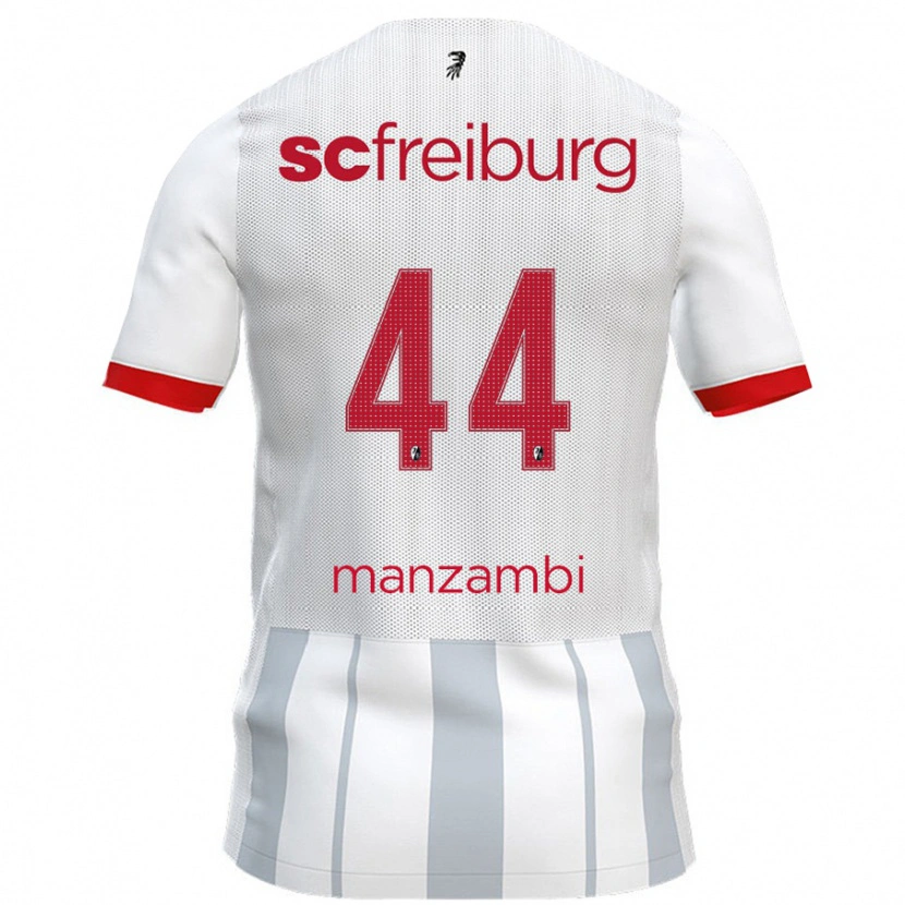 Danxen Kinderen Johan Manzambi #44 Wit Grijs Uitshirt Uittenue 2024/25 T-Shirt