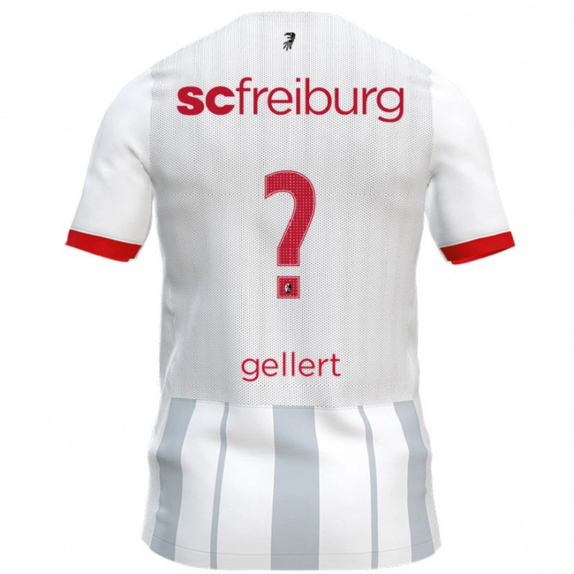 Danxen Kinderen Fabian Gellert #0 Wit Grijs Uitshirt Uittenue 2024/25 T-Shirt