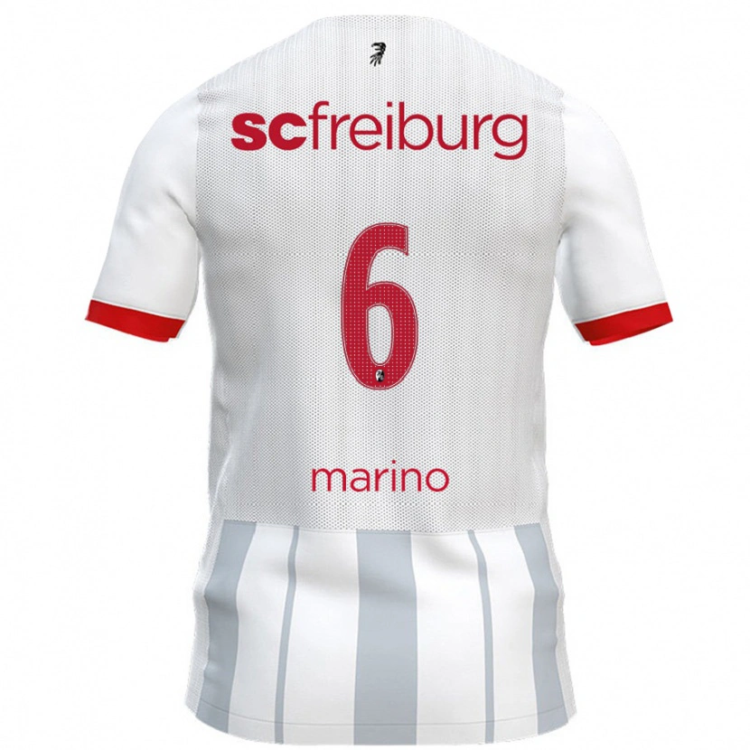 Danxen Kinderen Luca Marino #6 Wit Grijs Uitshirt Uittenue 2024/25 T-Shirt