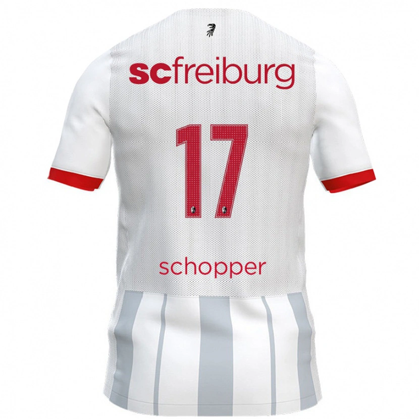 Danxen Kinderen David Schopper #17 Wit Grijs Uitshirt Uittenue 2024/25 T-Shirt