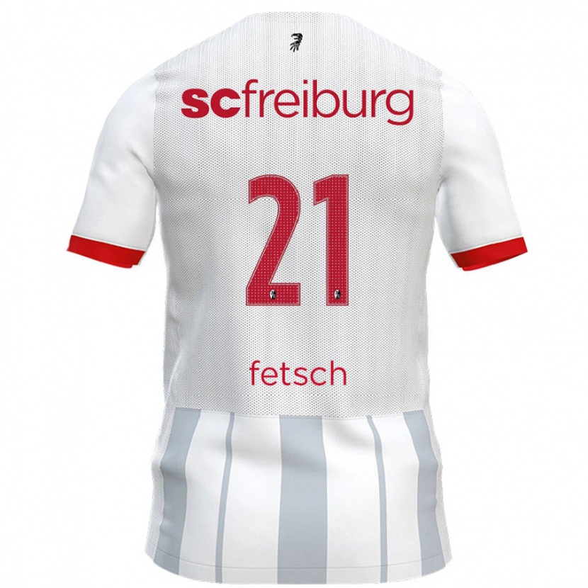 Danxen Kinderen Mathias Fetsch #21 Wit Grijs Uitshirt Uittenue 2024/25 T-Shirt