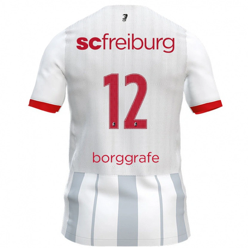 Danxen Kinderen Rafaela Borggräfe #12 Wit Grijs Uitshirt Uittenue 2024/25 T-Shirt