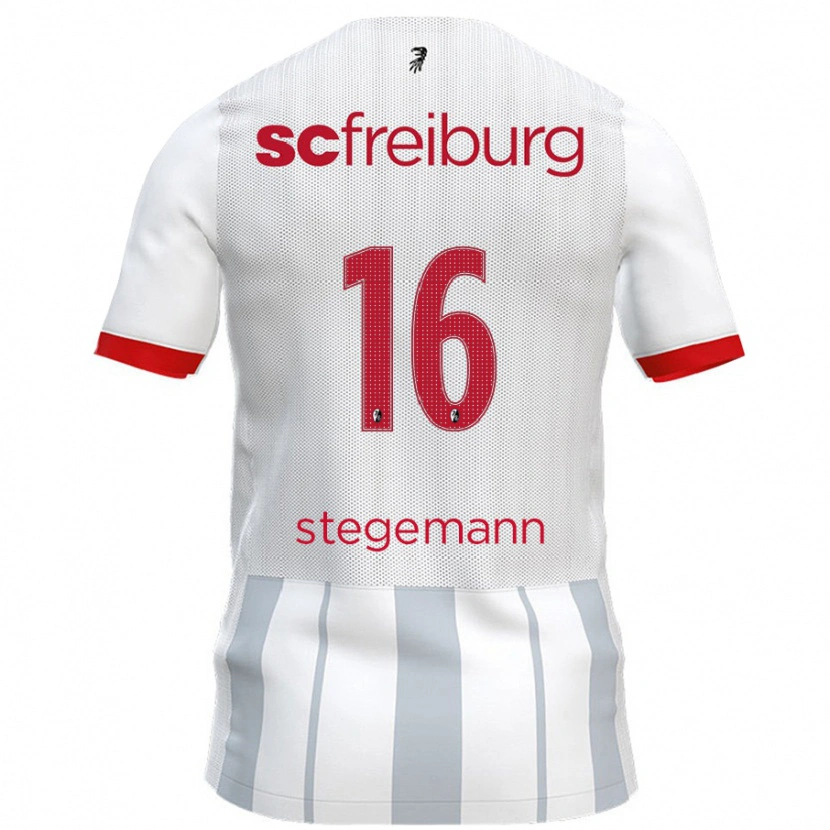 Danxen Kinderen Greta Stegemann #16 Wit Grijs Uitshirt Uittenue 2024/25 T-Shirt