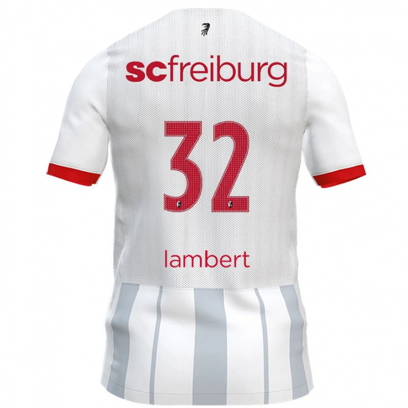 Danxen Kinderen Gabrielle Lambert #32 Wit Grijs Uitshirt Uittenue 2024/25 T-Shirt