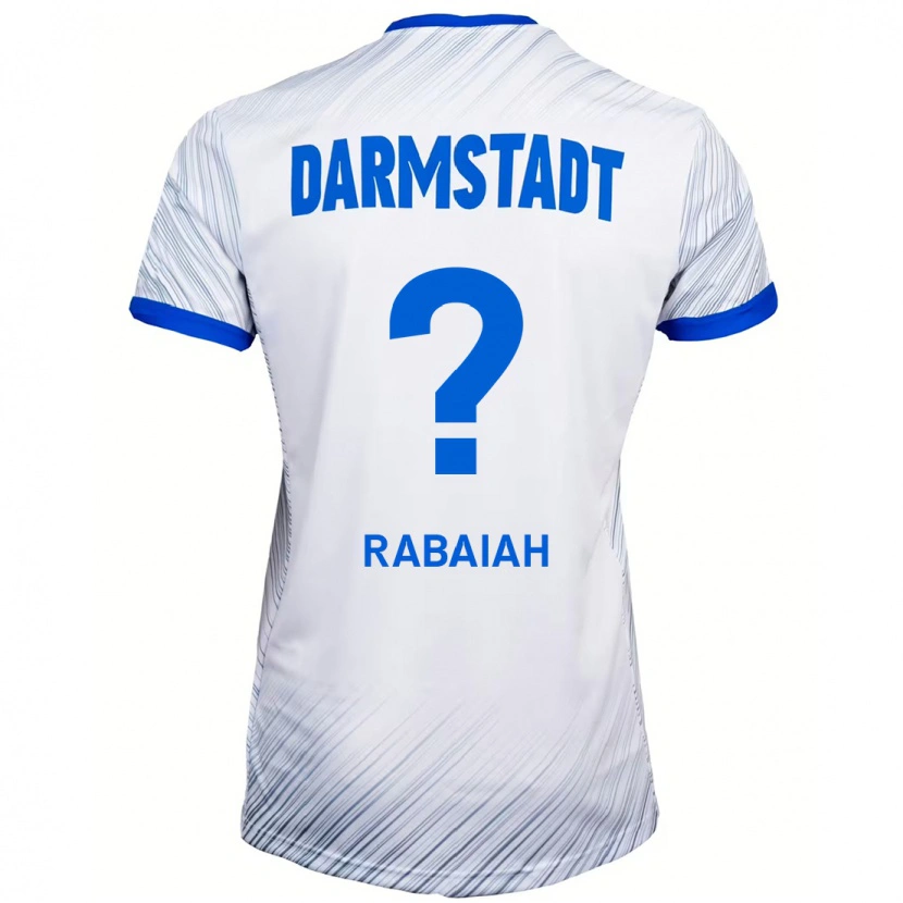 Danxen Kinderen Ali Rabaiah #0 Wit Blauw Uitshirt Uittenue 2024/25 T-Shirt