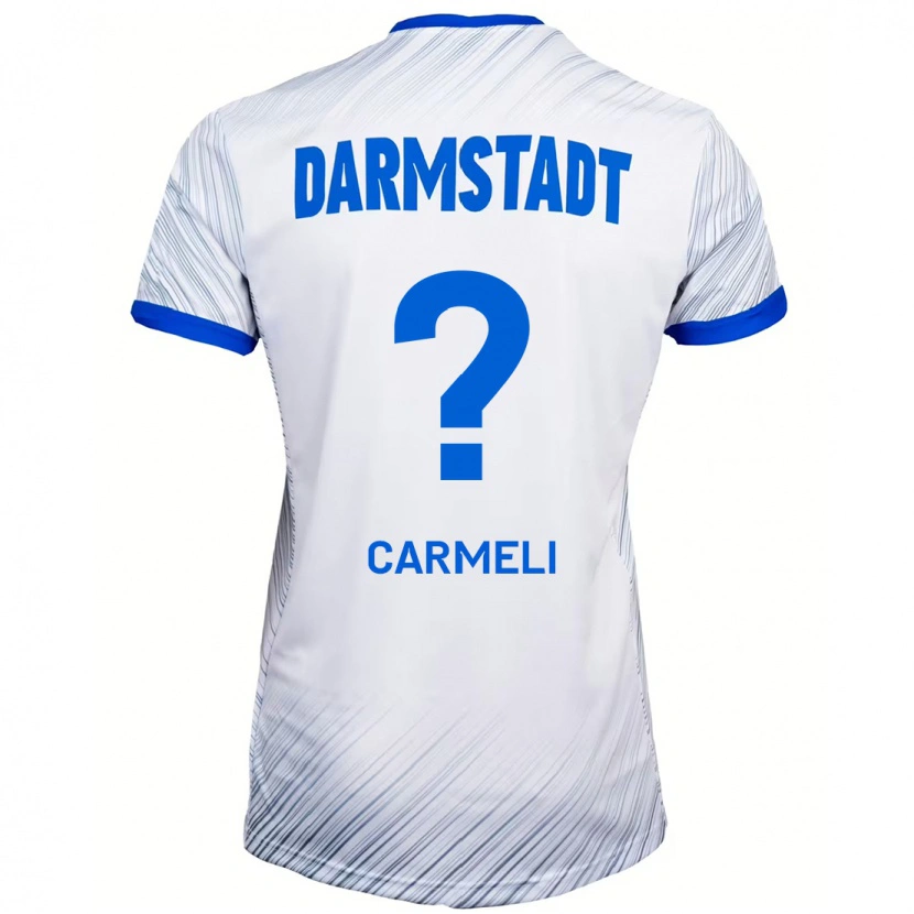 Danxen Kinderen Liad Carmeli #0 Wit Blauw Uitshirt Uittenue 2024/25 T-Shirt