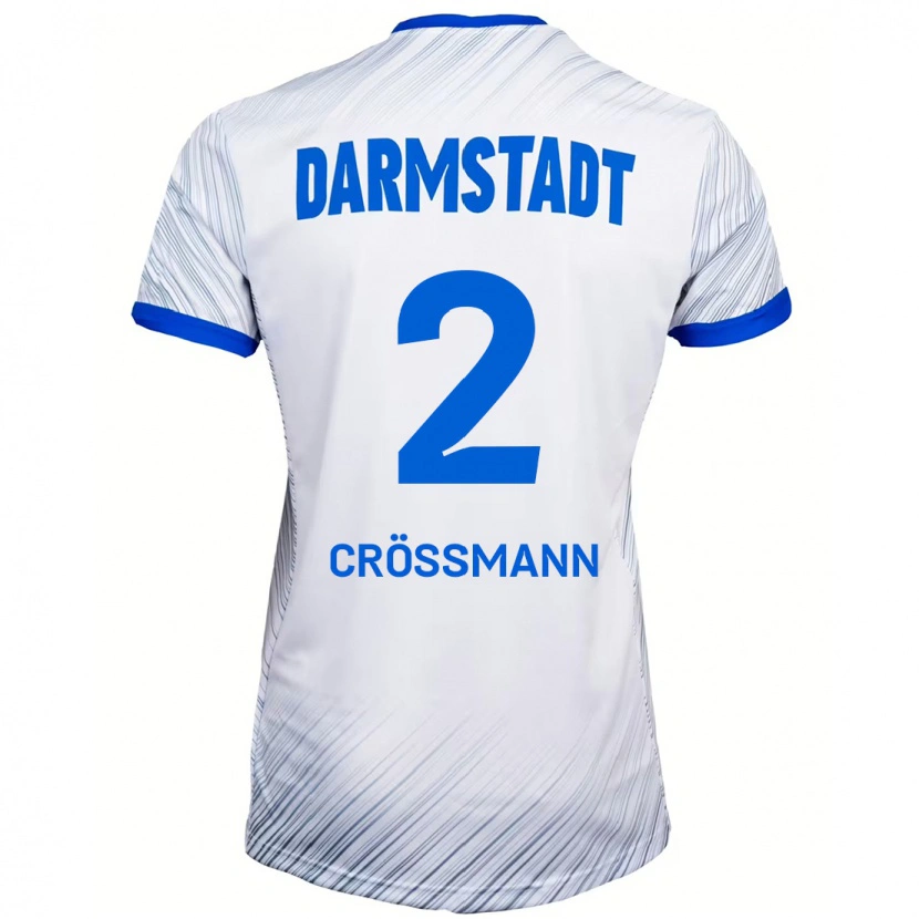 Danxen Kinderen Elias Crößmann #2 Wit Blauw Uitshirt Uittenue 2024/25 T-Shirt