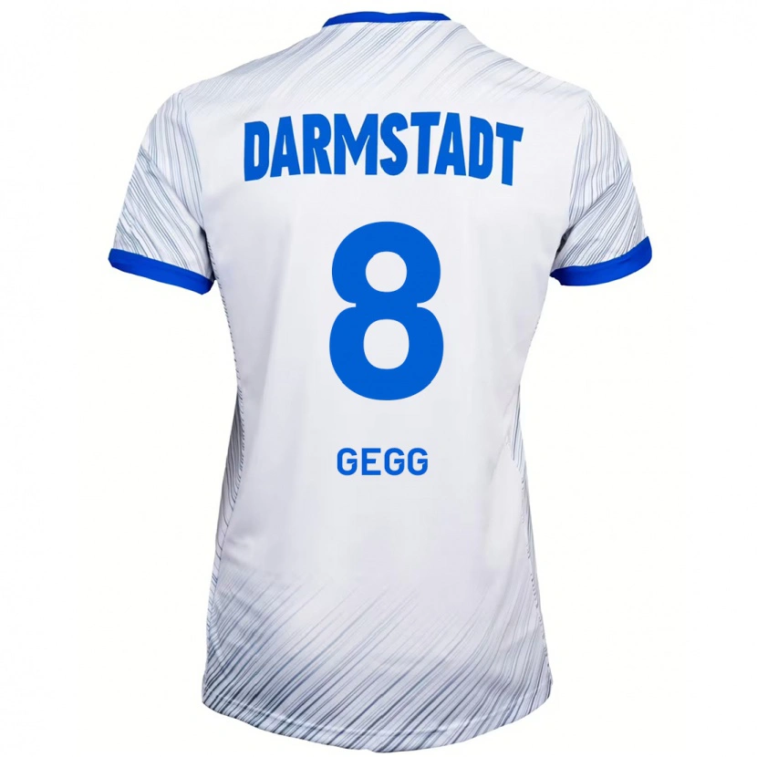 Danxen Kinderen Samir Gegg #8 Wit Blauw Uitshirt Uittenue 2024/25 T-Shirt