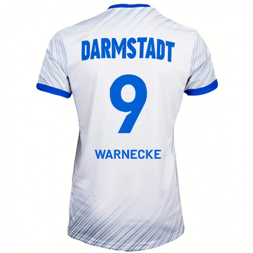 Danxen Kinderen Ben Warnecke #9 Wit Blauw Uitshirt Uittenue 2024/25 T-Shirt