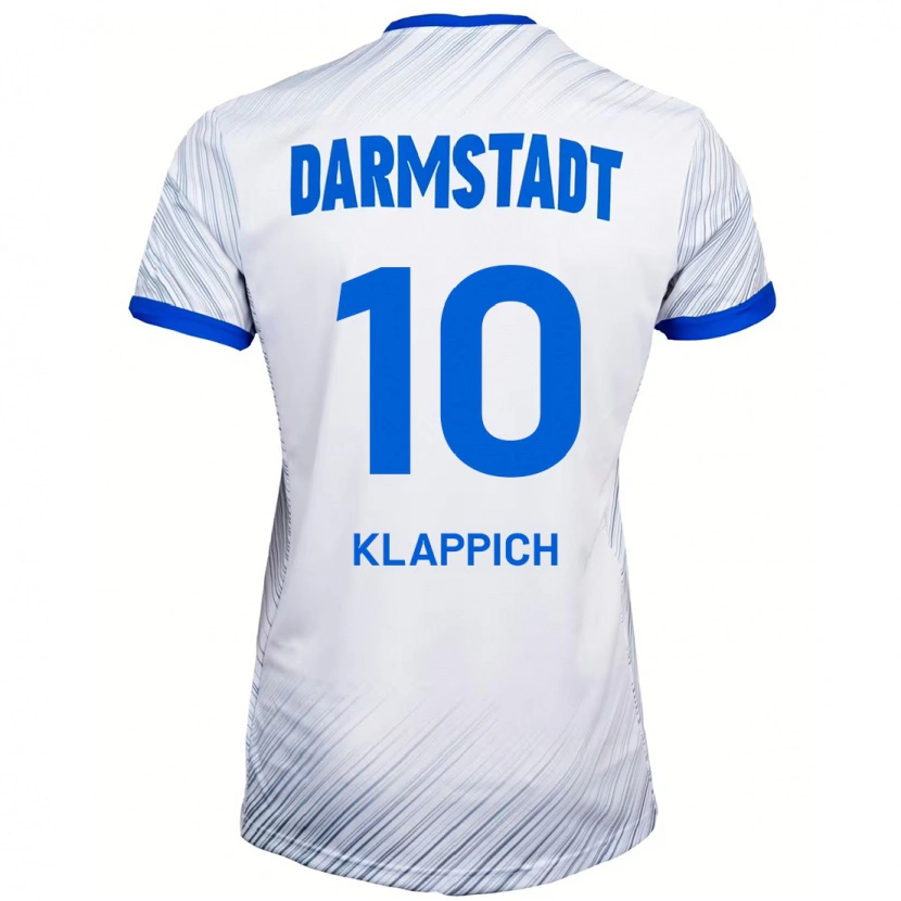 Danxen Kinderen Luis Klappich #10 Wit Blauw Uitshirt Uittenue 2024/25 T-Shirt