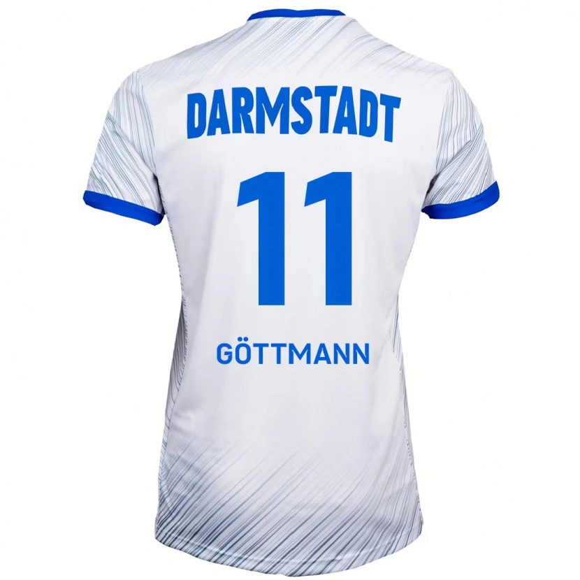 Danxen Kinderen Levin Göttmann #11 Wit Blauw Uitshirt Uittenue 2024/25 T-Shirt