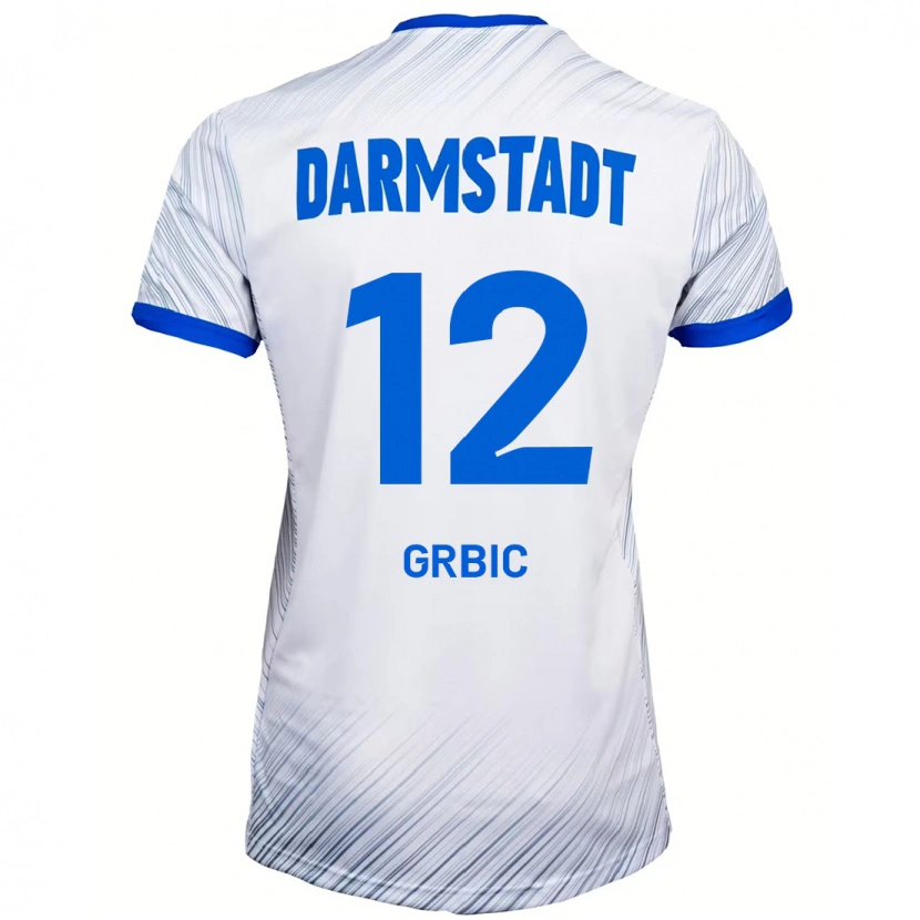 Danxen Kinderen Viktor Grbic #12 Wit Blauw Uitshirt Uittenue 2024/25 T-Shirt