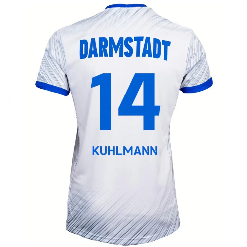 Danxen Kinderen Marcel Kuhlmann #14 Wit Blauw Uitshirt Uittenue 2024/25 T-Shirt