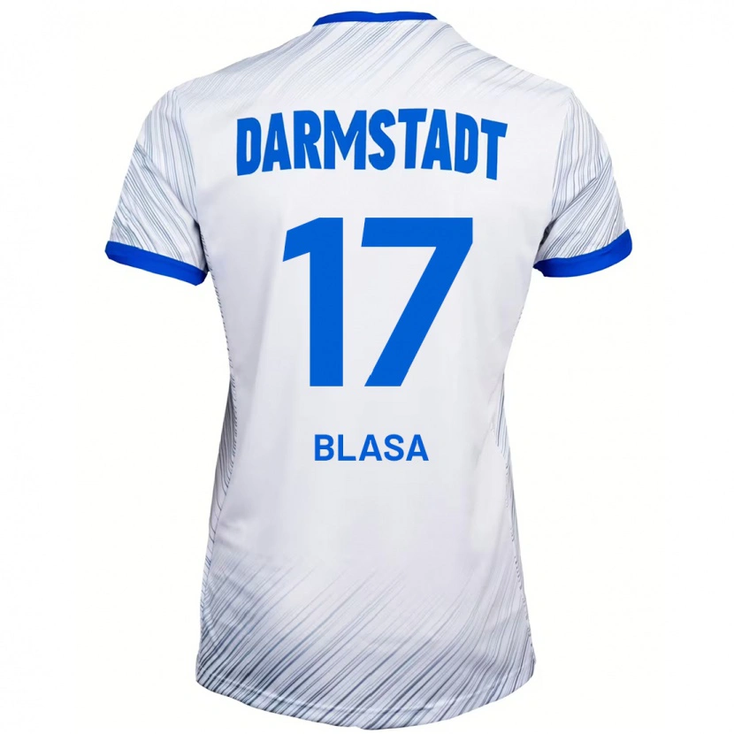 Danxen Kinderen Keanu Blasa #17 Wit Blauw Uitshirt Uittenue 2024/25 T-Shirt