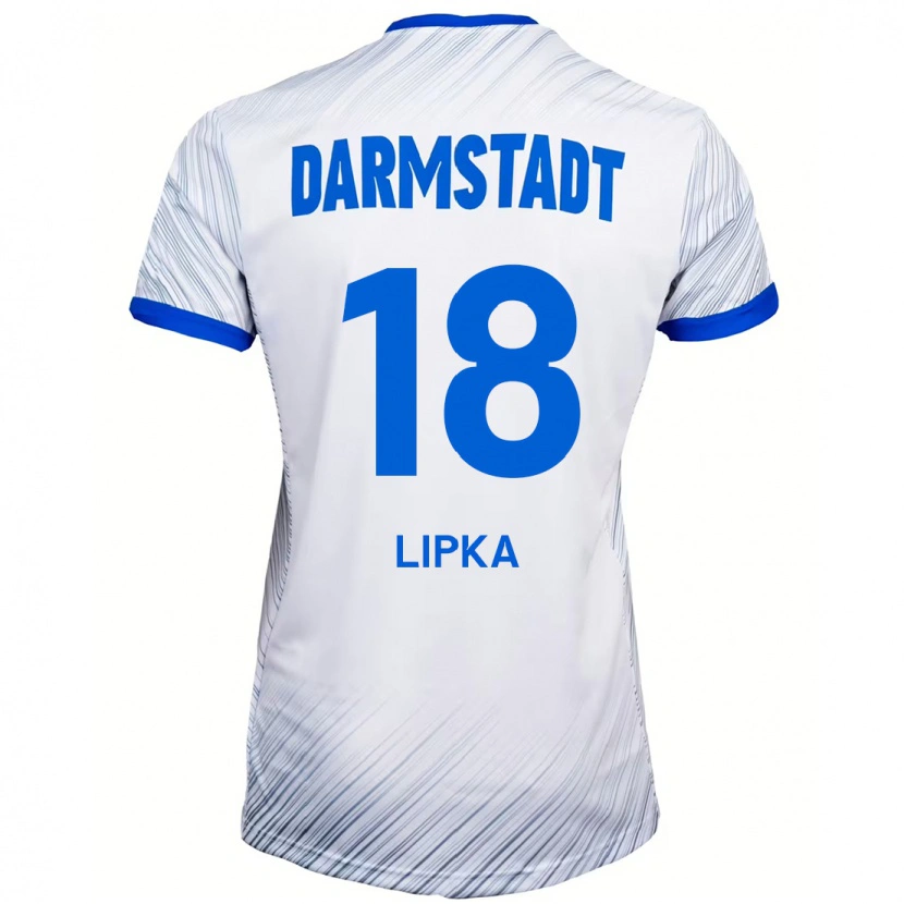 Danxen Kinderen David Lipka #18 Wit Blauw Uitshirt Uittenue 2024/25 T-Shirt