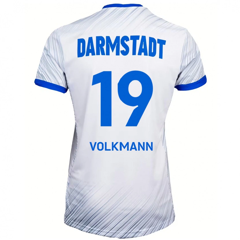 Danxen Kinderen Japhet Volkmann #19 Wit Blauw Uitshirt Uittenue 2024/25 T-Shirt