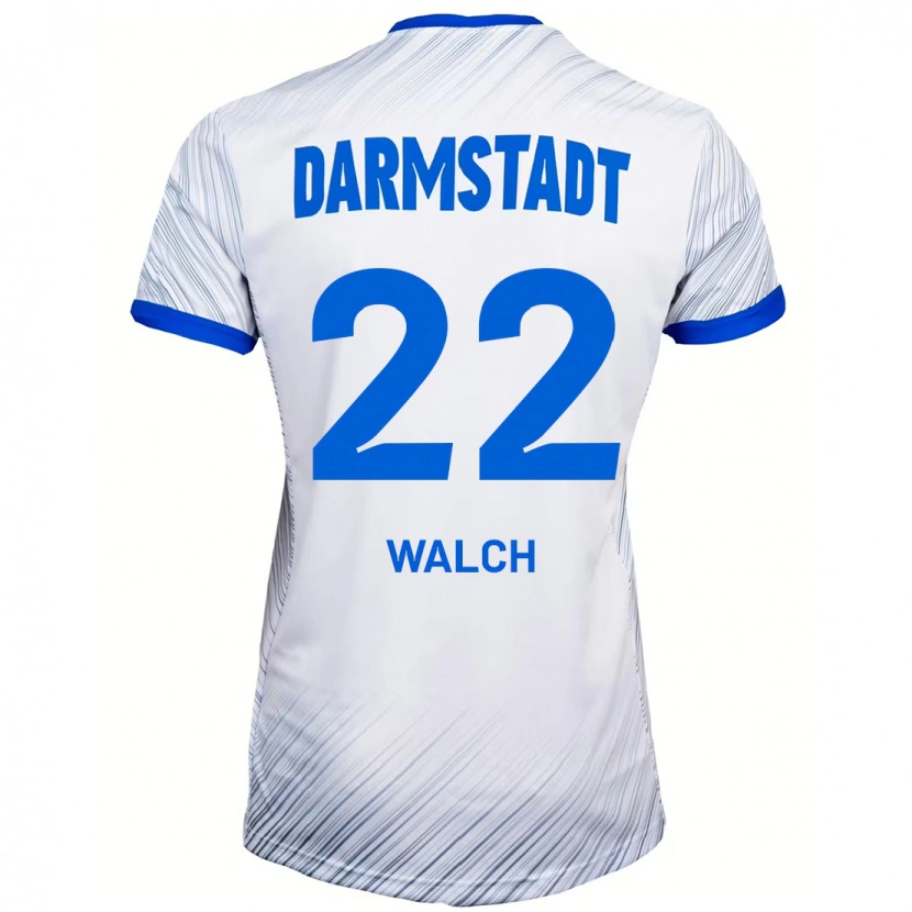 Danxen Kinderen Leon Walch #22 Wit Blauw Uitshirt Uittenue 2024/25 T-Shirt