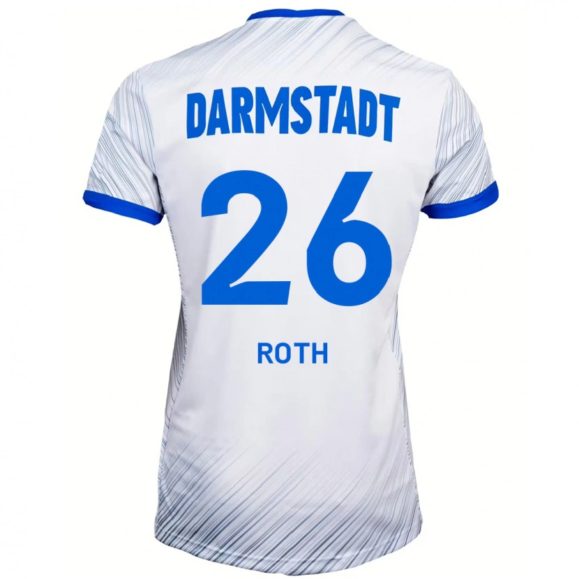 Danxen Kinderen Maximilian Roth #26 Wit Blauw Uitshirt Uittenue 2024/25 T-Shirt