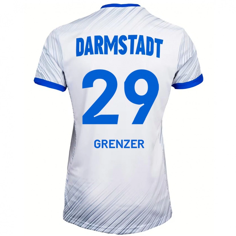 Danxen Kinderen Mika Grenzer #29 Wit Blauw Uitshirt Uittenue 2024/25 T-Shirt