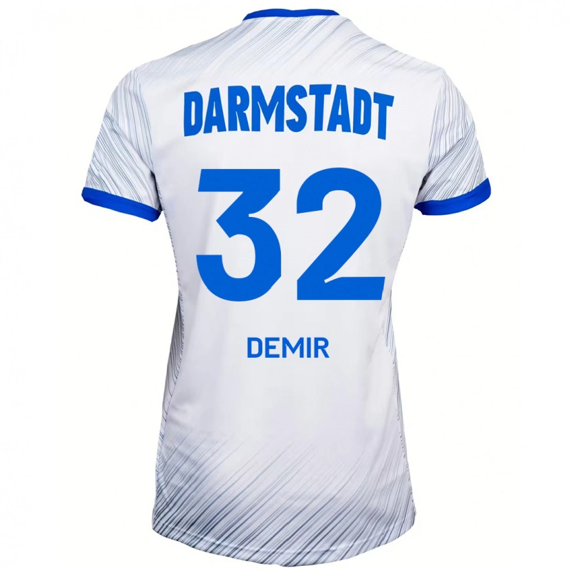 Danxen Kinderen Lean Demir #32 Wit Blauw Uitshirt Uittenue 2024/25 T-Shirt