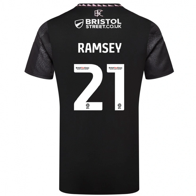 Danxen Kinderen Aaron Ramsey #21 Zwart Uitshirt Uittenue 2024/25 T-Shirt