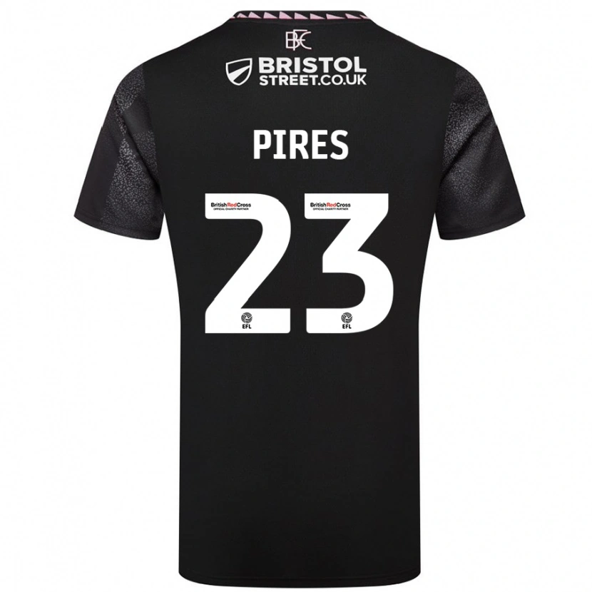 Danxen Kinderen Lucas Pires #23 Zwart Uitshirt Uittenue 2024/25 T-Shirt