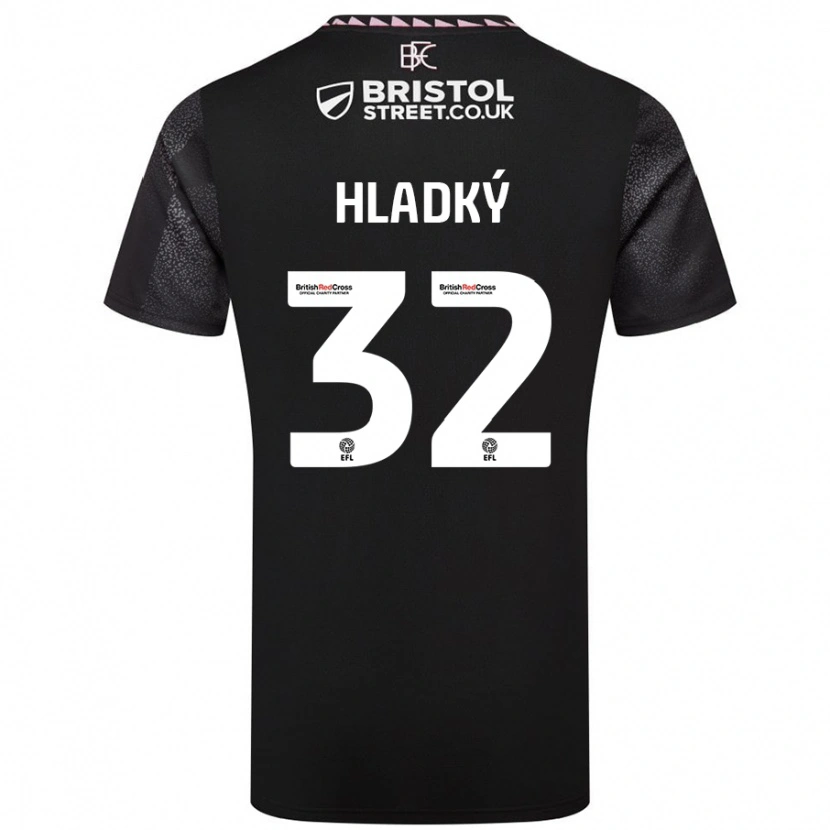 Danxen Kinderen Vaclav Hladky #32 Zwart Uitshirt Uittenue 2024/25 T-Shirt