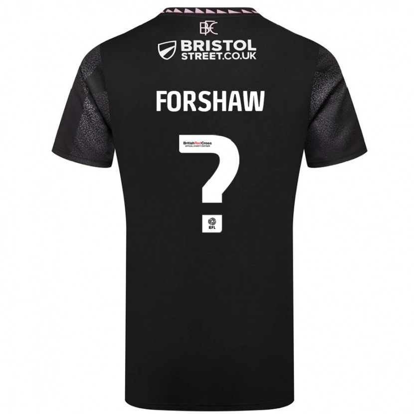 Danxen Kinderen Lewis Forshaw #0 Zwart Uitshirt Uittenue 2024/25 T-Shirt