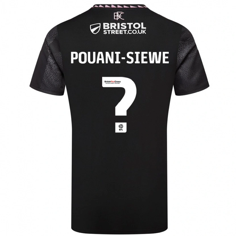 Danxen Kinderen Brandon Pouani-Siewe #0 Zwart Uitshirt Uittenue 2024/25 T-Shirt