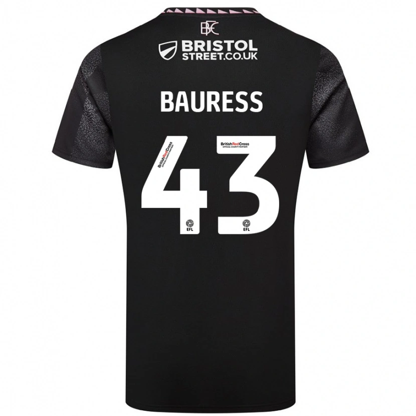 Danxen Kinderen Joe Bauress #43 Zwart Uitshirt Uittenue 2024/25 T-Shirt