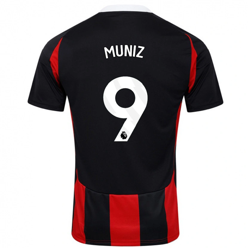 Danxen Kinderen Rodrigo Muniz #9 Zwart Rood Uitshirt Uittenue 2024/25 T-Shirt