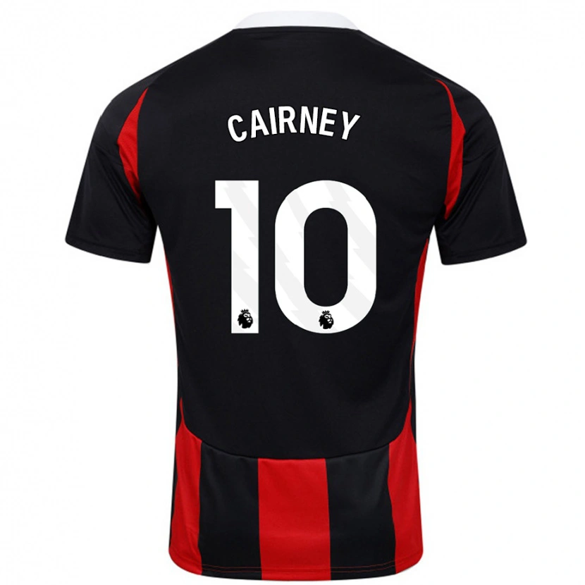 Danxen Kinderen Tom Cairney #10 Zwart Rood Uitshirt Uittenue 2024/25 T-Shirt