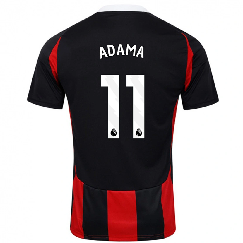 Danxen Kinderen Adama Traoré #11 Zwart Rood Uitshirt Uittenue 2024/25 T-Shirt