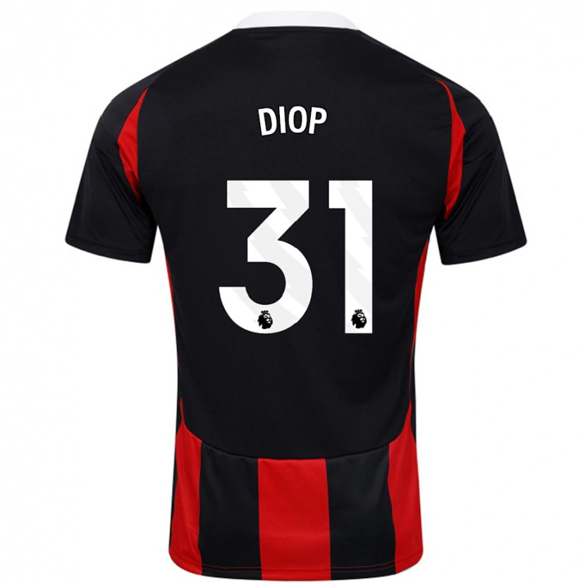 Danxen Kinderen Issa Diop #31 Zwart Rood Uitshirt Uittenue 2024/25 T-Shirt