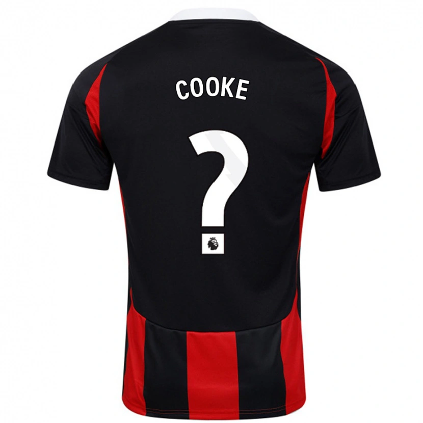 Danxen Kinderen Logan Cooke #0 Zwart Rood Uitshirt Uittenue 2024/25 T-Shirt