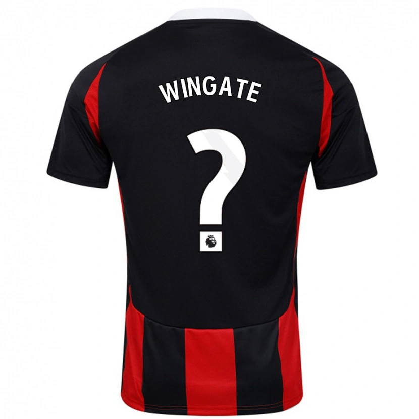 Danxen Kinderen Tom Wingate #0 Zwart Rood Uitshirt Uittenue 2024/25 T-Shirt