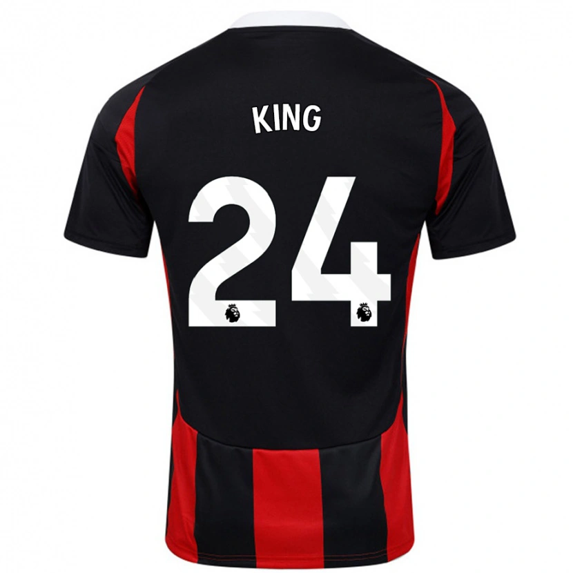 Danxen Kinderen Joshua King #24 Zwart Rood Uitshirt Uittenue 2024/25 T-Shirt