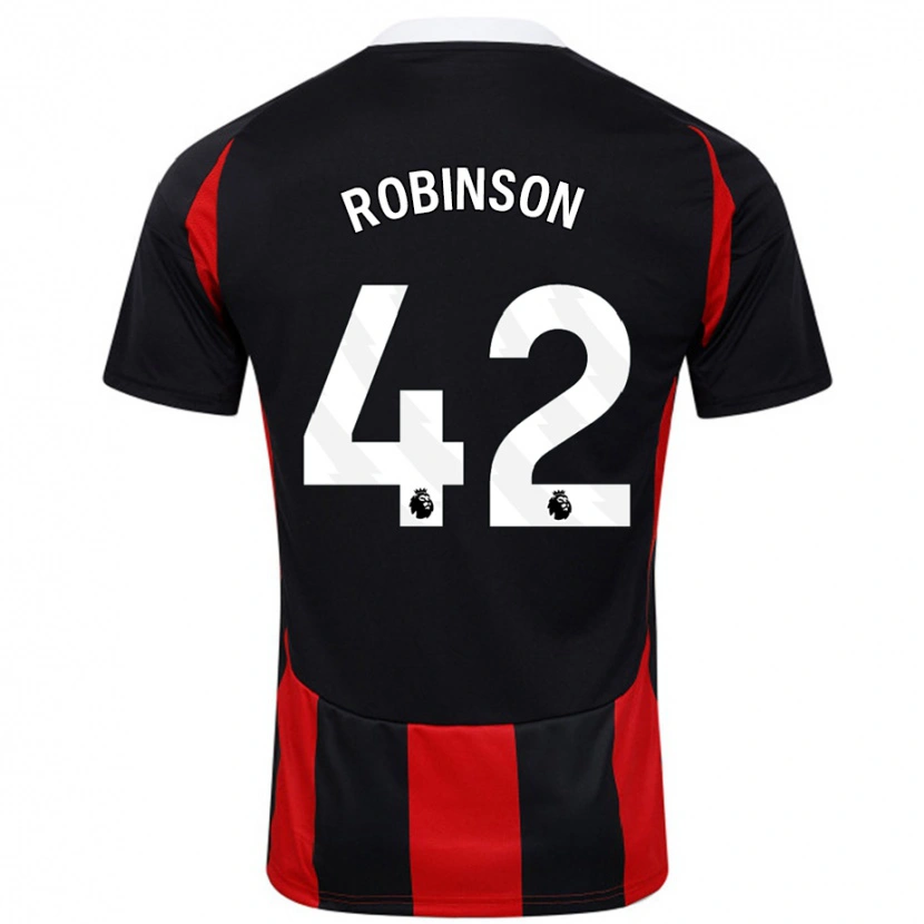 Danxen Kinderen Charlie Robinson #42 Zwart Rood Uitshirt Uittenue 2024/25 T-Shirt