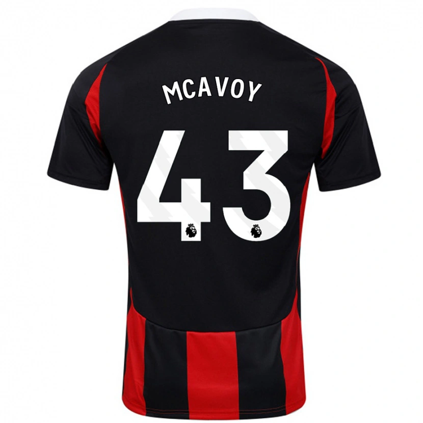 Danxen Kinderen Connor Mcavoy #43 Zwart Rood Uitshirt Uittenue 2024/25 T-Shirt