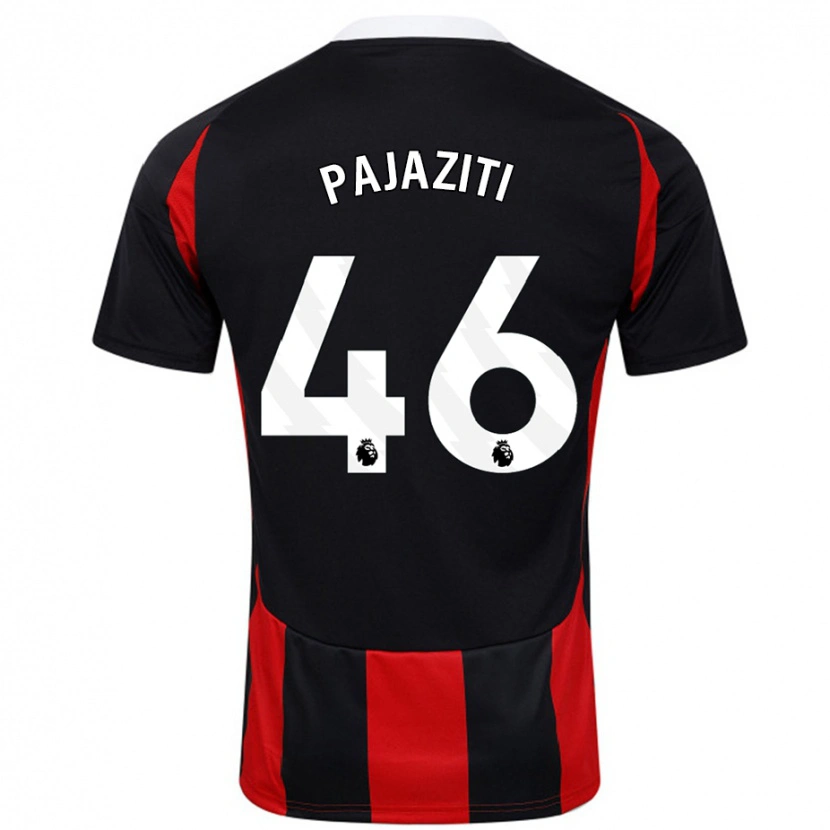 Danxen Kinderen Adrion Pajaziti #46 Zwart Rood Uitshirt Uittenue 2024/25 T-Shirt