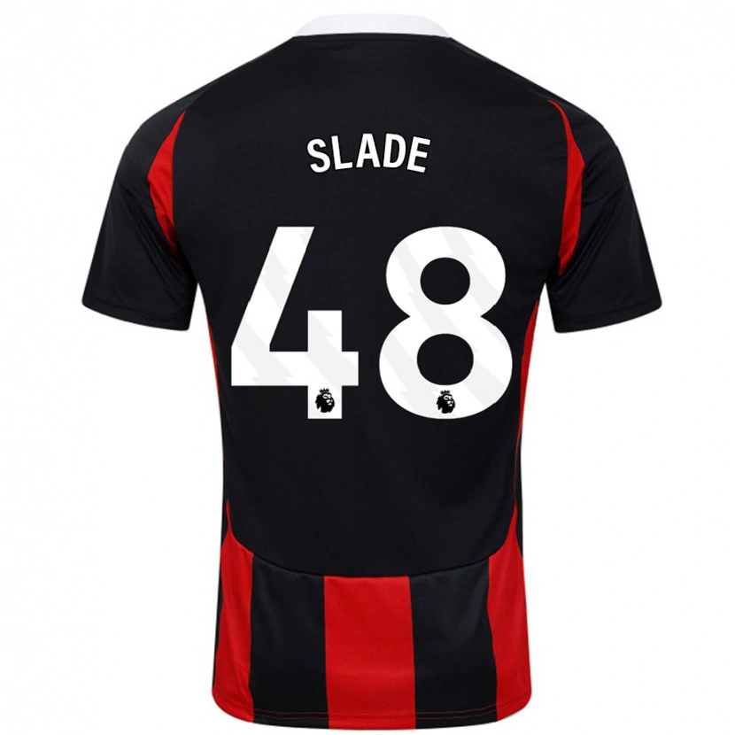 Danxen Kinderen Bradley Slade #48 Zwart Rood Uitshirt Uittenue 2024/25 T-Shirt