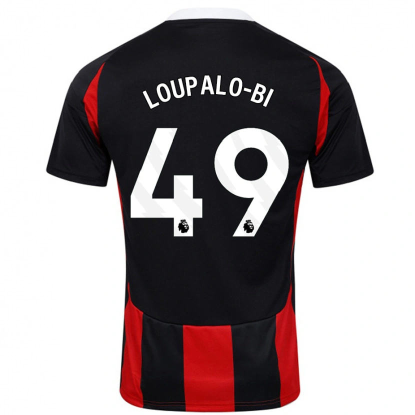 Danxen Kinderen Aaron Loupalo-Bi #49 Zwart Rood Uitshirt Uittenue 2024/25 T-Shirt