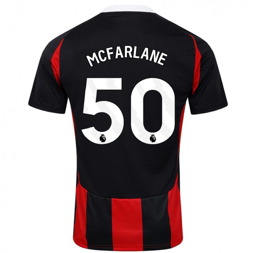 Danxen Kinderen Callum Mcfarlane #50 Zwart Rood Uitshirt Uittenue 2024/25 T-Shirt