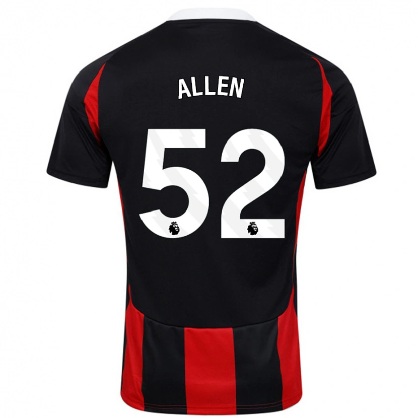 Danxen Kinderen Michael Allen #52 Zwart Rood Uitshirt Uittenue 2024/25 T-Shirt