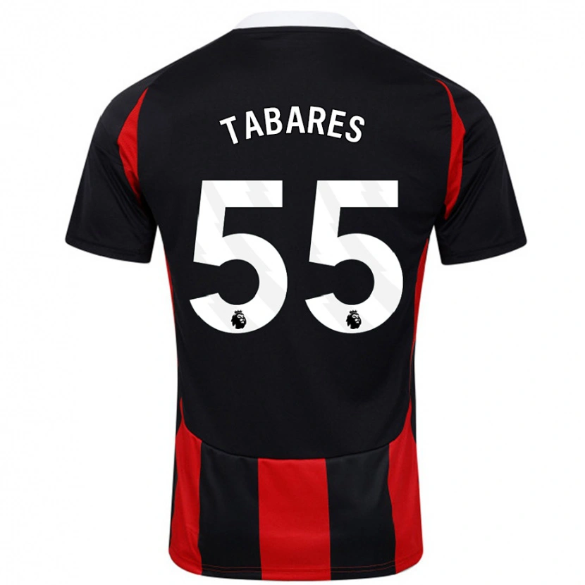 Danxen Kinderen Samuel Tabares #55 Zwart Rood Uitshirt Uittenue 2024/25 T-Shirt