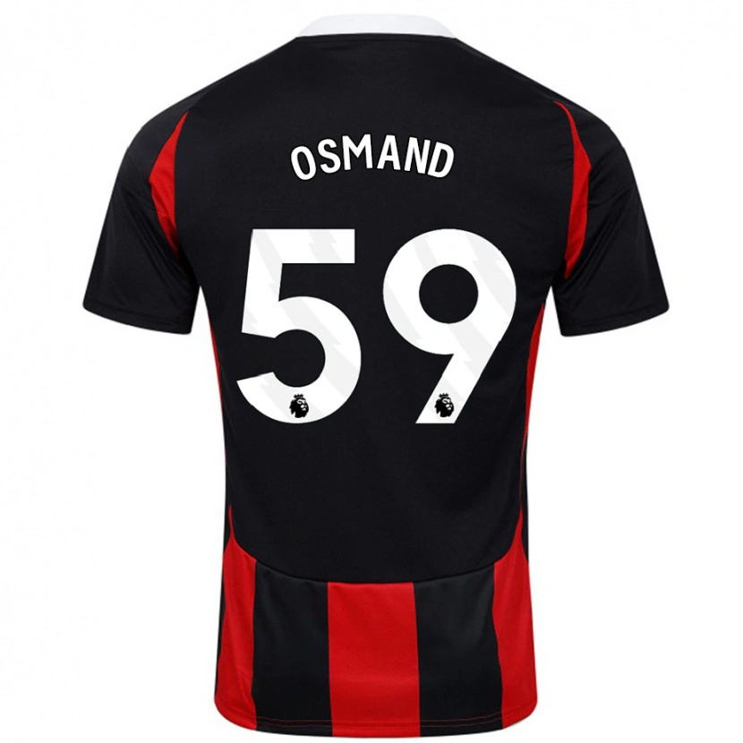 Danxen Kinderen Callum Osmand #59 Zwart Rood Uitshirt Uittenue 2024/25 T-Shirt