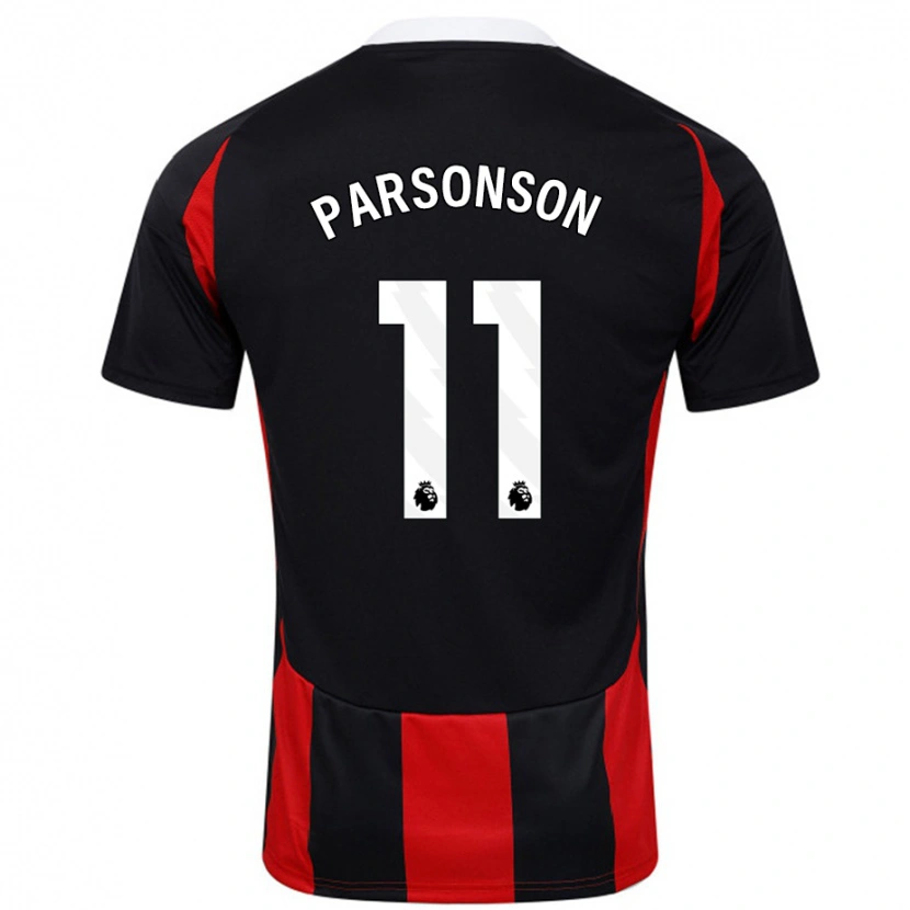 Danxen Kinderen Madi Parsonson #11 Zwart Rood Uitshirt Uittenue 2024/25 T-Shirt