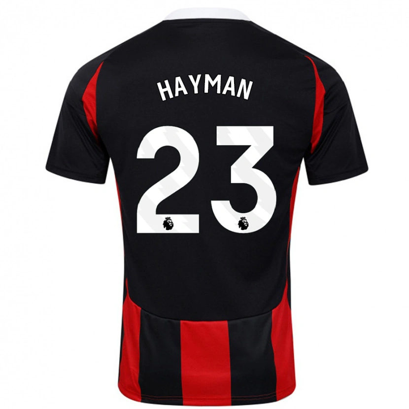 Danxen Kinderen Alex Hayman #23 Zwart Rood Uitshirt Uittenue 2024/25 T-Shirt