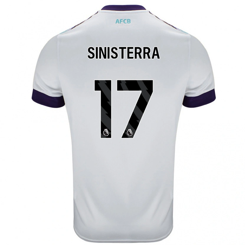 Danxen Kinderen Luis Sinisterra #17 Wit Groen Paars Uitshirt Uittenue 2024/25 T-Shirt